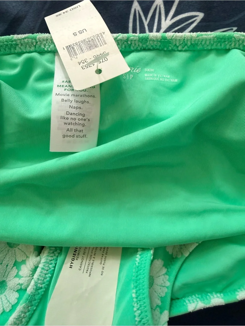 Aerie Jacquard Belted Bikini Bottoms NWT S